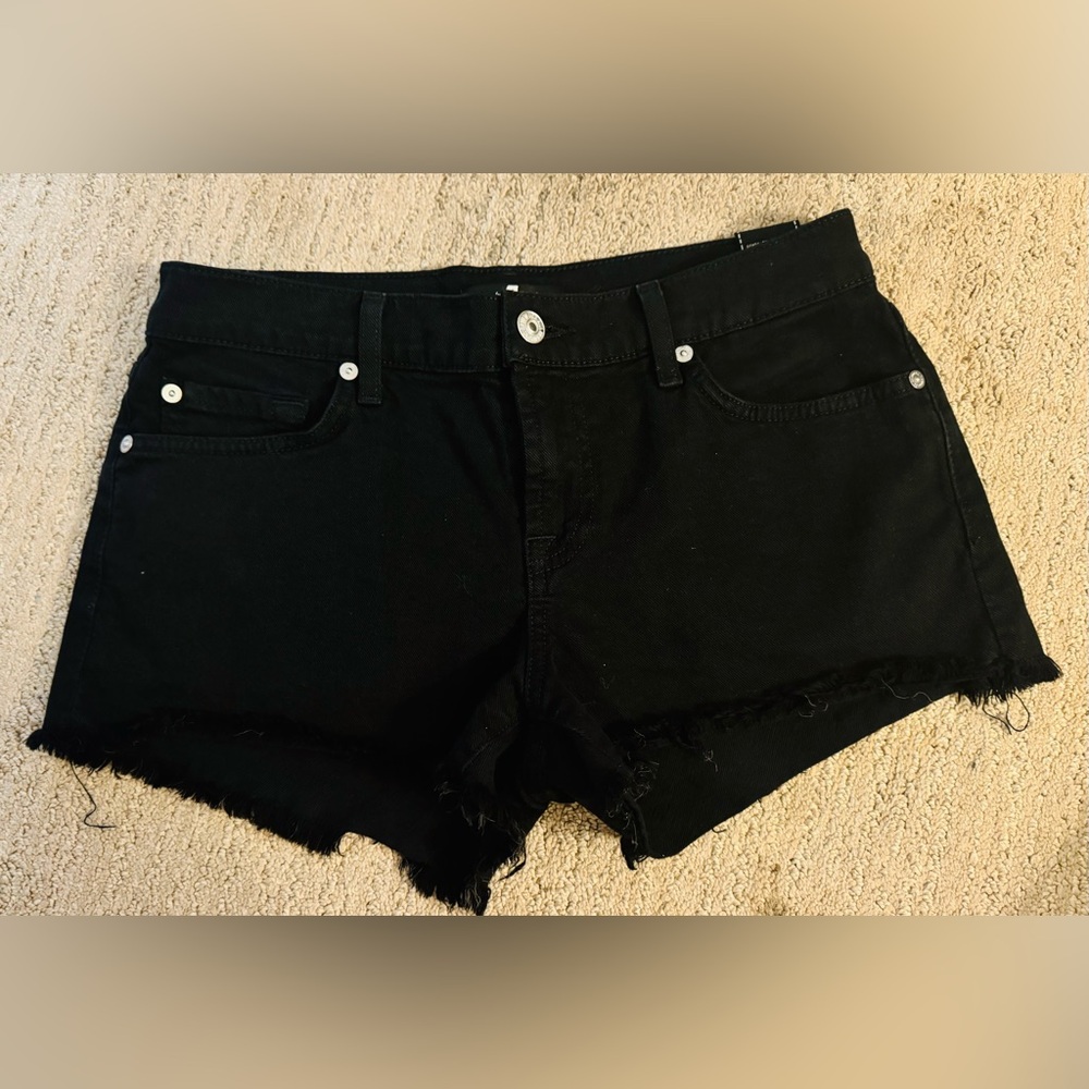 Seven for all man kind black cut off jean shorts size 26